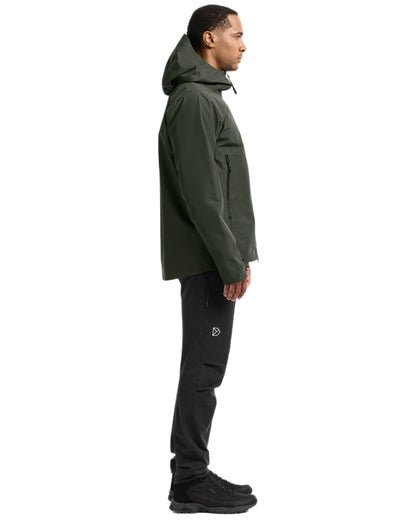 Deep Green coloured Didriksons Mens Biak Jacket on white background 