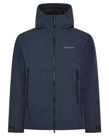 Sleepy Blue coloured Didriksons Mens Biak Jacket on white background 