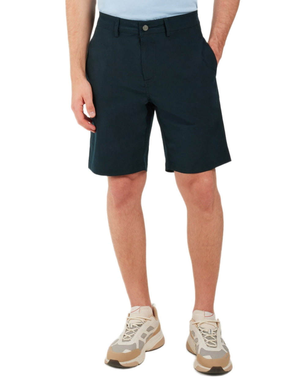 Dark Night Blue coloured Didriksons Mens Bracke Shorts on white background 