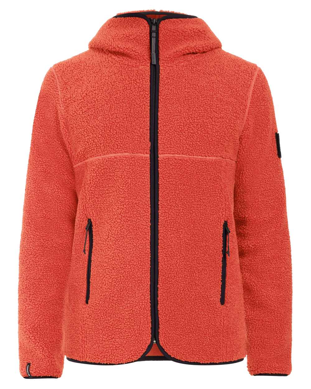 Ochre Red coloured Didriksons Mens Bror Full Zip Fleece Jacket 3 on white background 