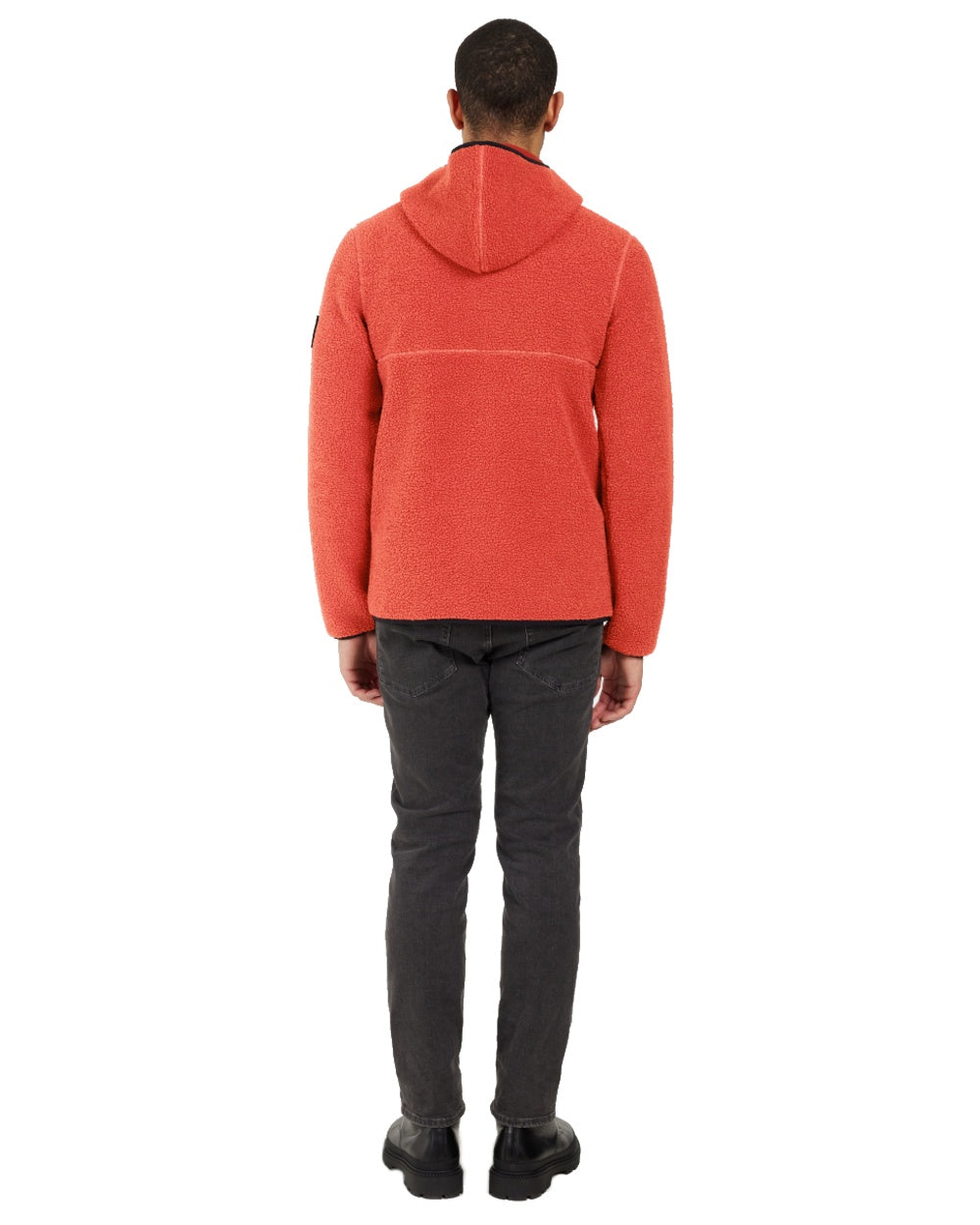 Ochre Red coloured Didriksons Mens Bror Full Zip Fleece Jacket 3 on white background 