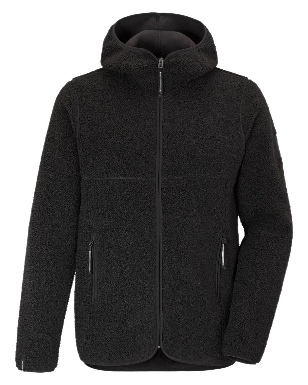 Black coloured Didriksons Mens Bror Full Zip Fleece Jacket 3 on white background 