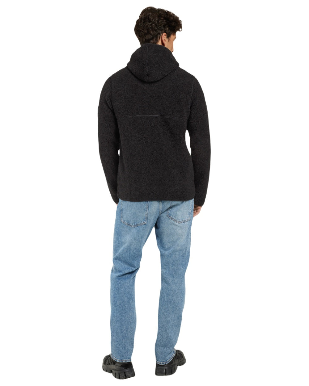 Black coloured Didriksons Mens Bror Full Zip Fleece Jacket 3 on white background 