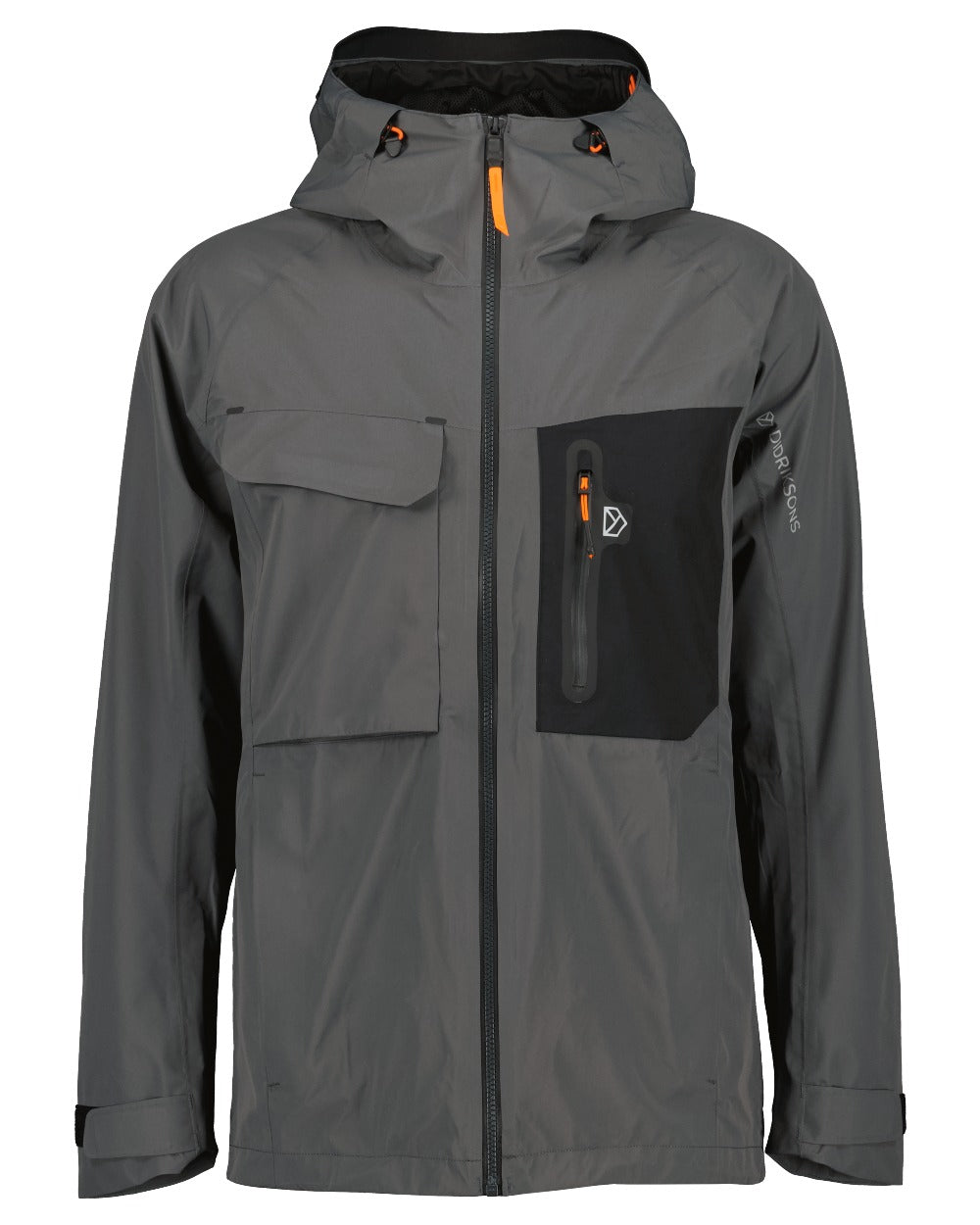 Coal Black coloured Didriksons Mens Calvus USX Jacket 2 on white background 