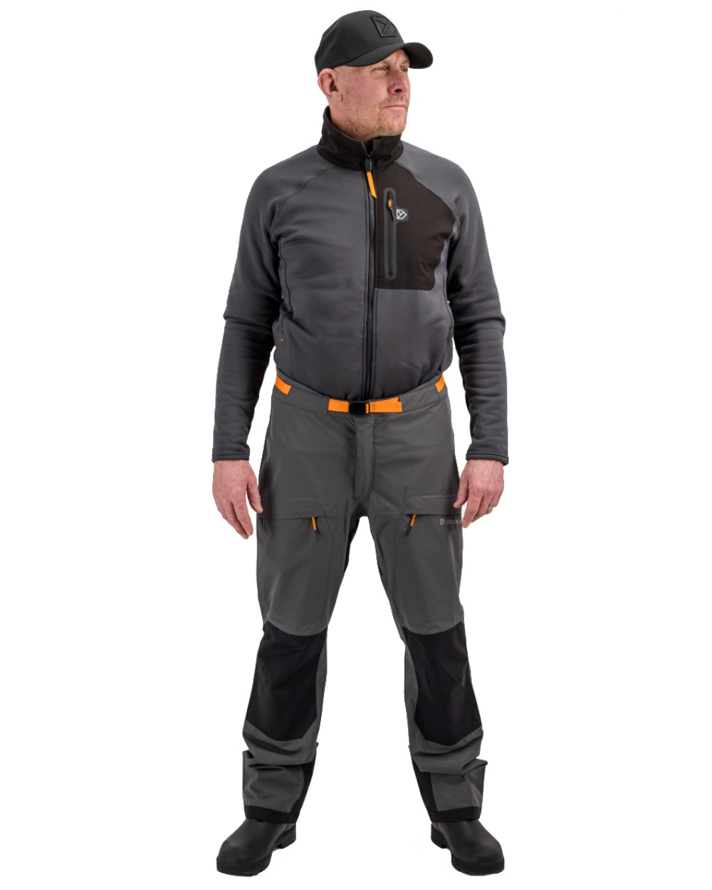 Coal Black coloured Didriksons Mens Calvus USX Pants 2 on white background 