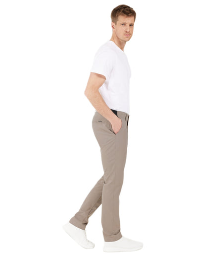 Ash Brown coloured Didriksons Mens Darren Pants on white background 