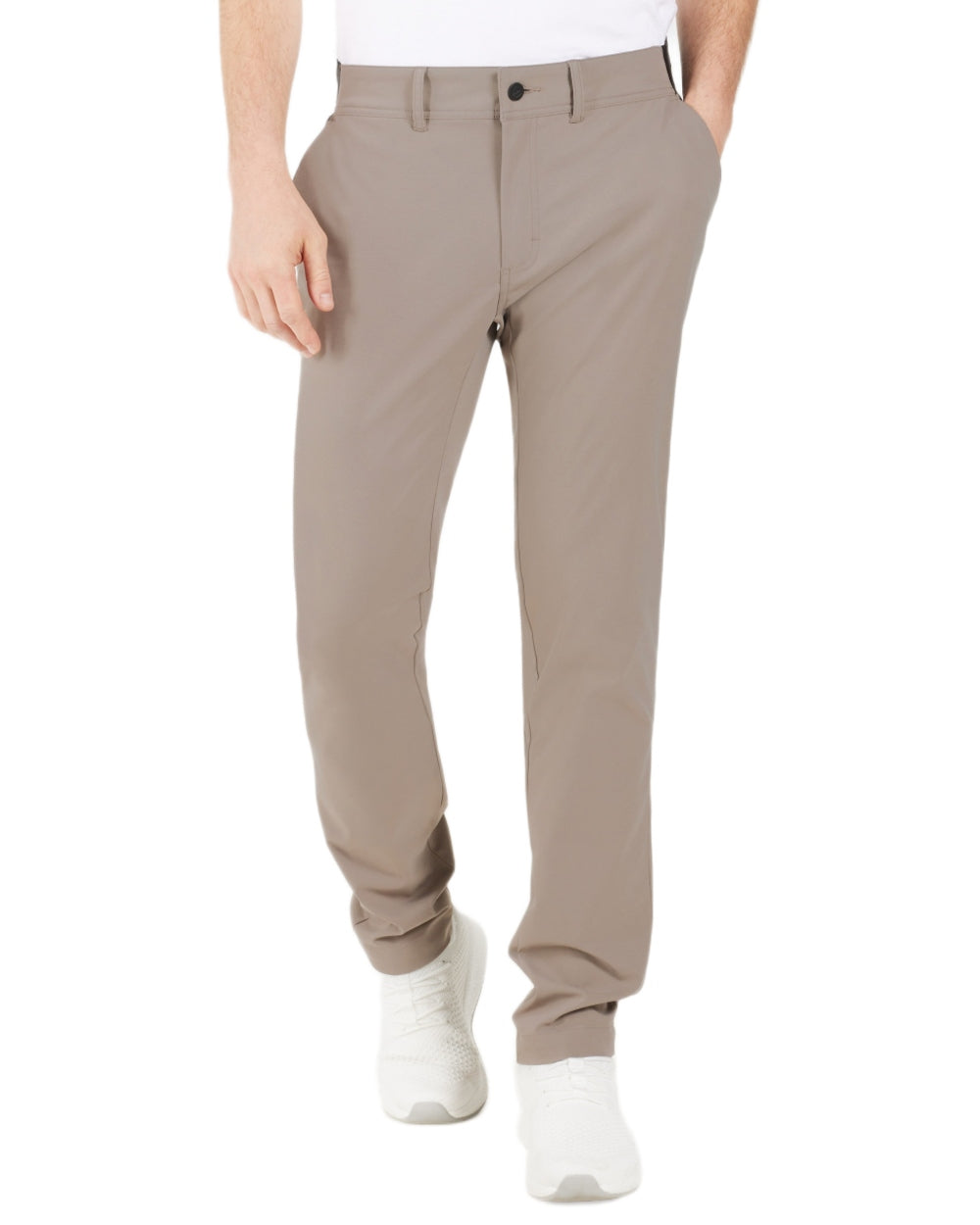Ash Brown coloured Didriksons Mens Darren Pants on white background 