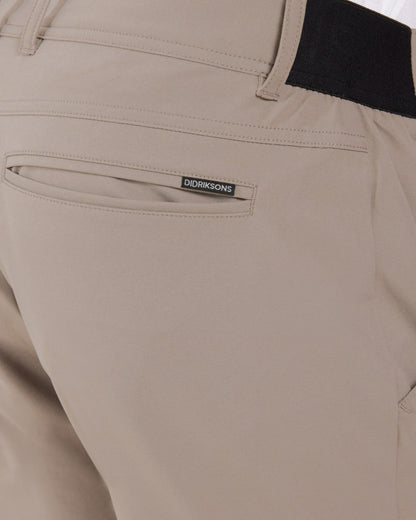 Ash Brown coloured Didriksons Mens Darren Pants on white background 