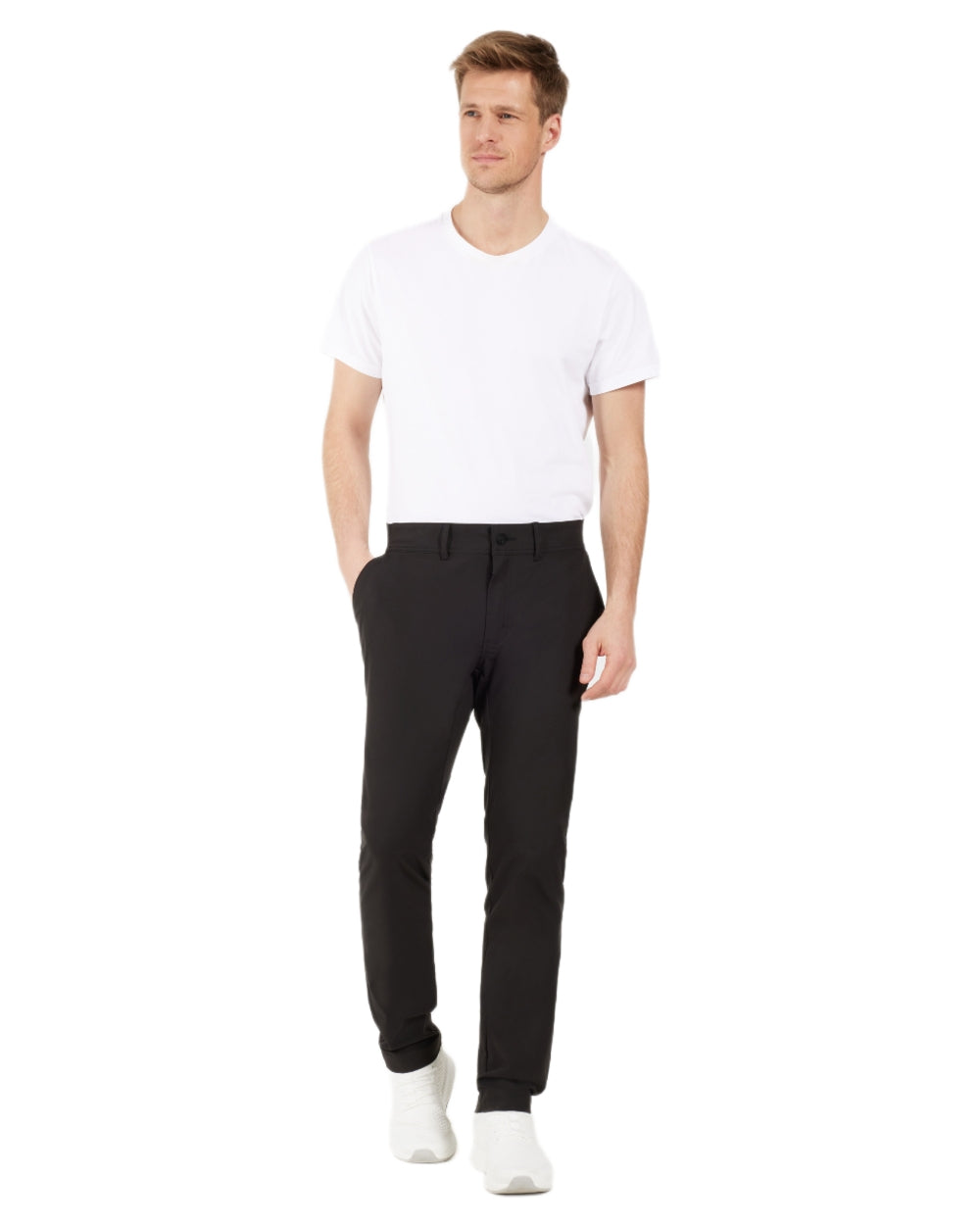 Black coloured Didriksons Mens Darren Pants on white background 