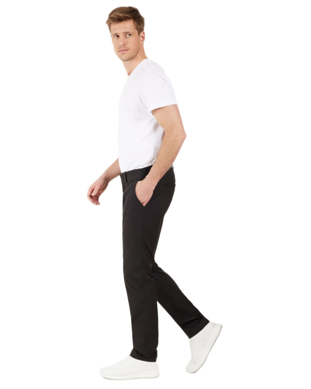 Black coloured Didriksons Mens Darren Pants on white background 