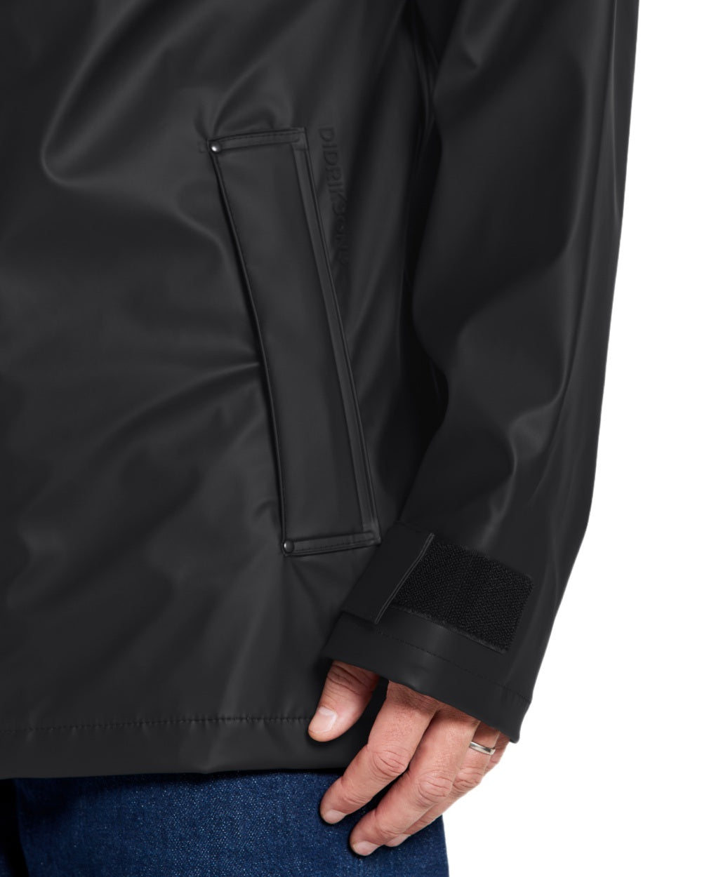 Black coloured Didriksons Mens Darwin Jacket on white background 