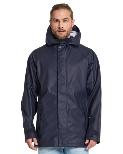 Dark Night Blue coloured Didriksons Mens Darwin Jacket on white background 