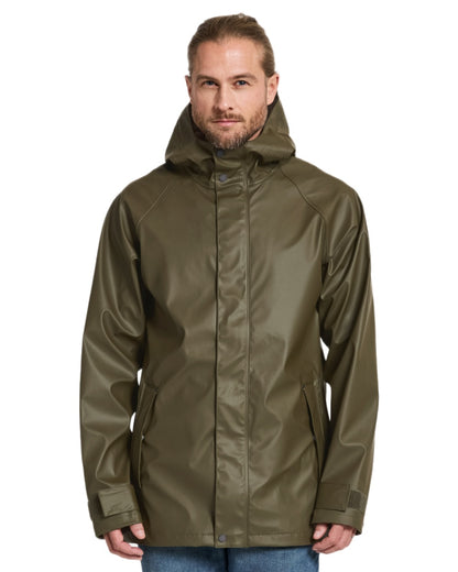 Fog Green coloured Didriksons Mens Darwin Jacket on white background 