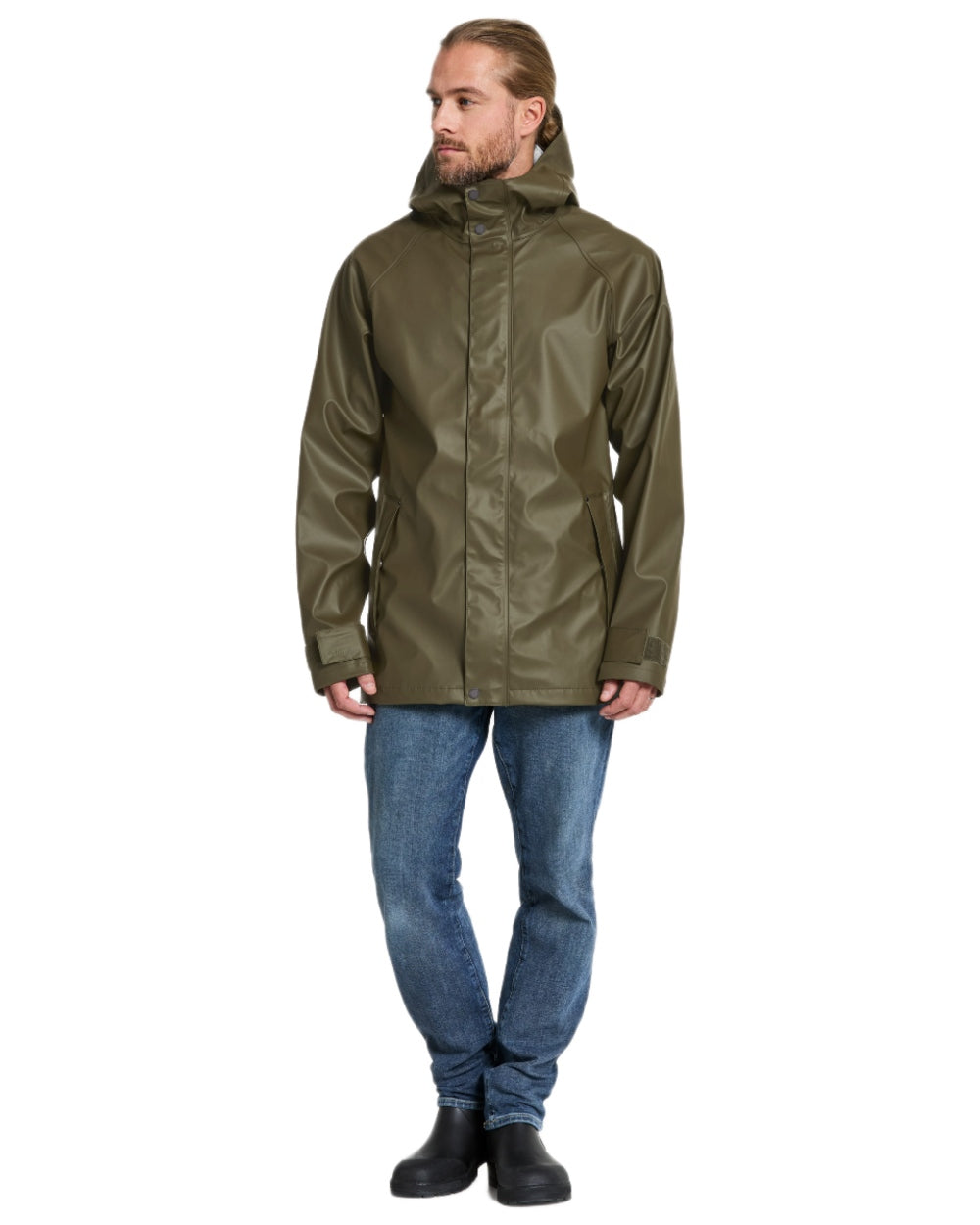 Fog Green coloured Didriksons Mens Darwin Jacket on white background 