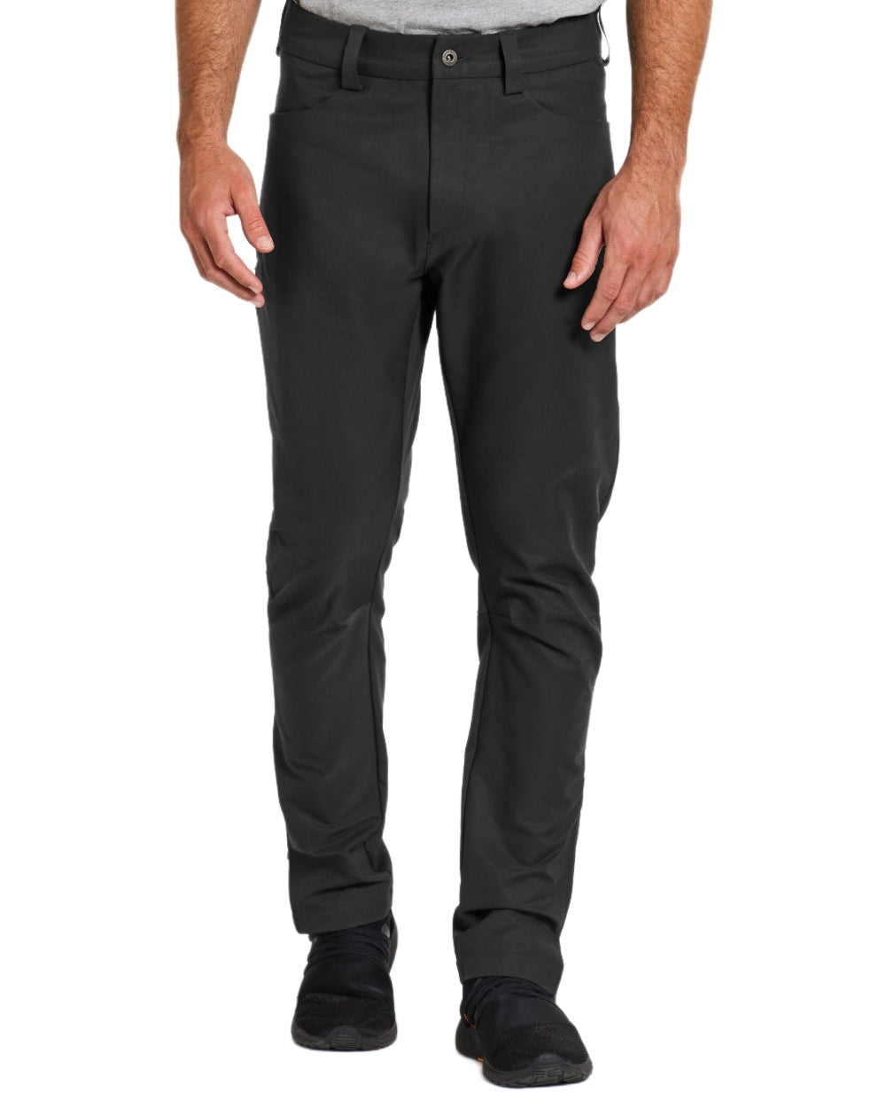 Black coloured Didriksons Mens Dennis Pants on white background 