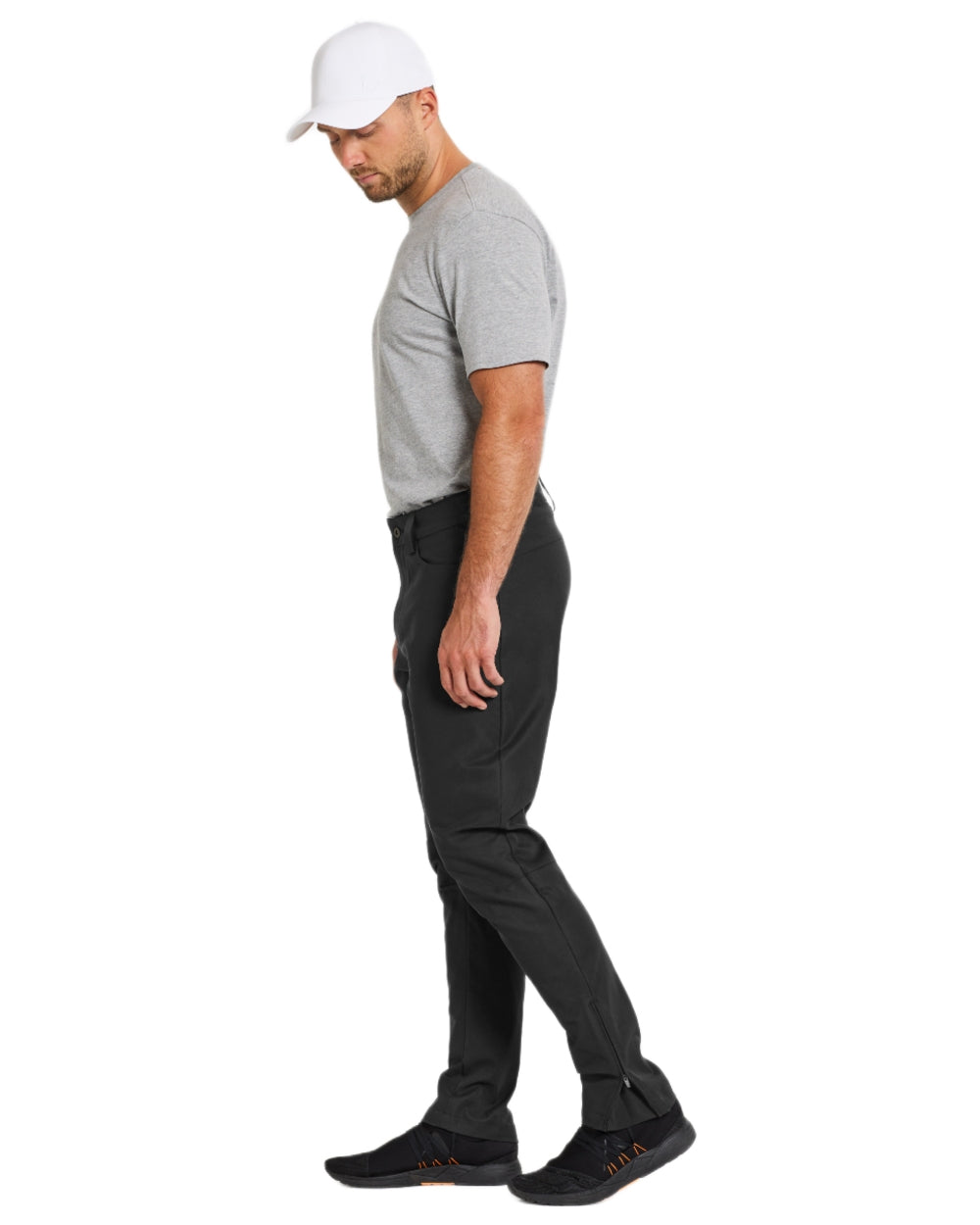 Black coloured Didriksons Mens Dennis Pants on white background 