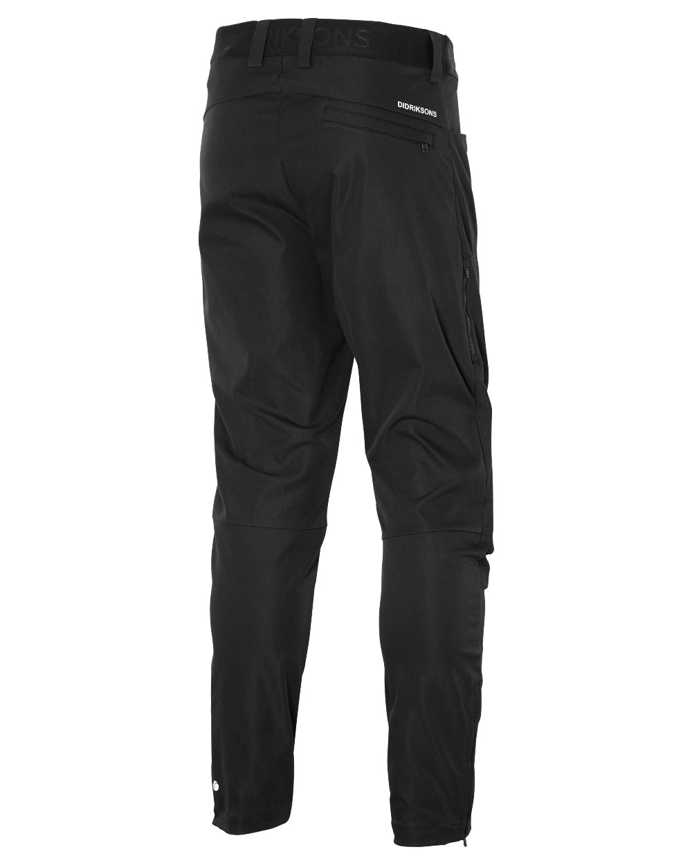 Black coloured Didriksons Mens Dennis Pants on white background 