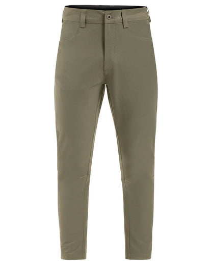 Fog Green coloured Didriksons Mens Dennis Pants on white background 
