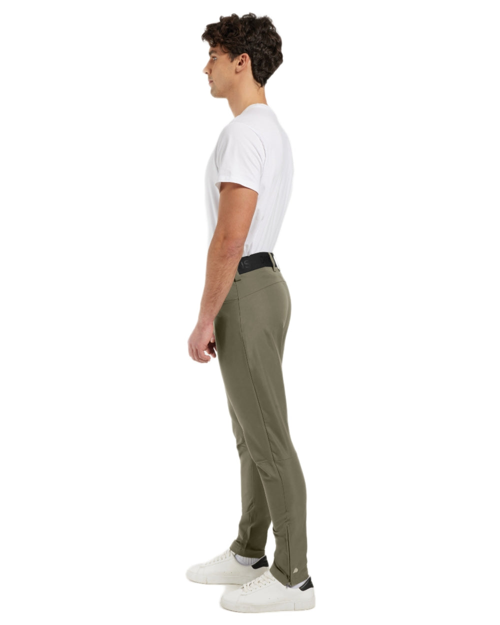 Fog Green coloured Didriksons Mens Dennis Pants on white background 
