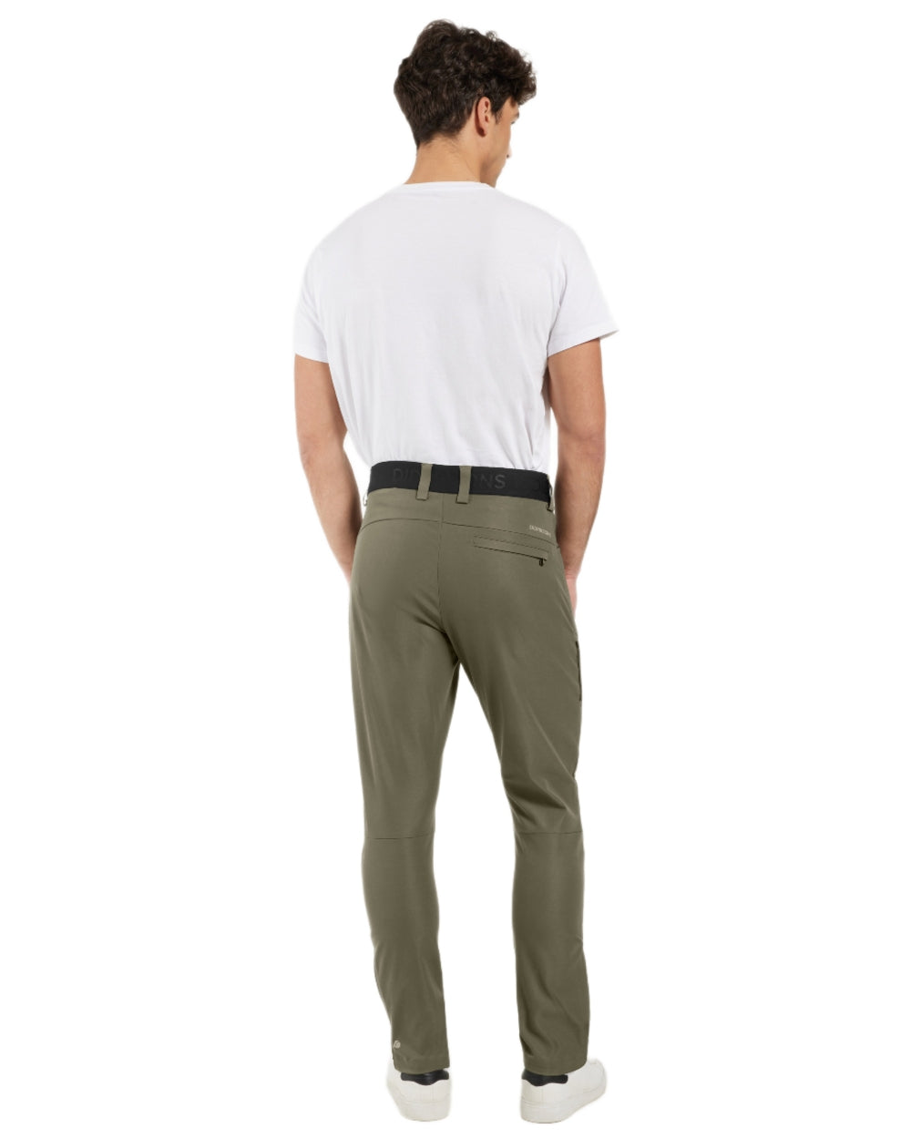Fog Green coloured Didriksons Mens Dennis Pants on white background 