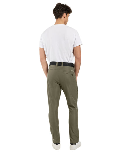Fog Green coloured Didriksons Mens Dennis Pants on white background 