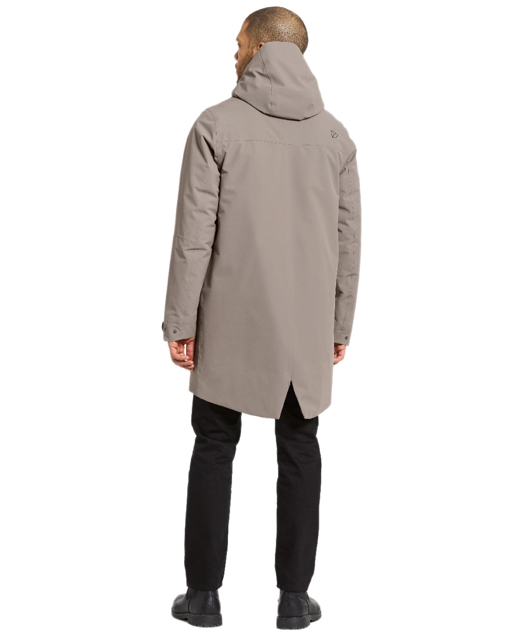 Ash Brown Coloured Didriksons Mens Falke Parka on white background 