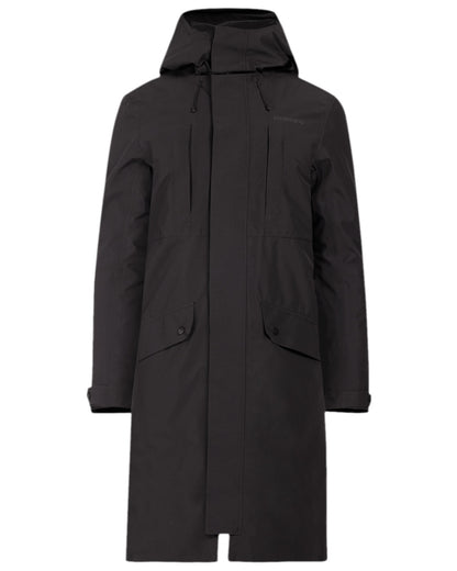 Black Coloured Didriksons Mens Falke Parka on white background 