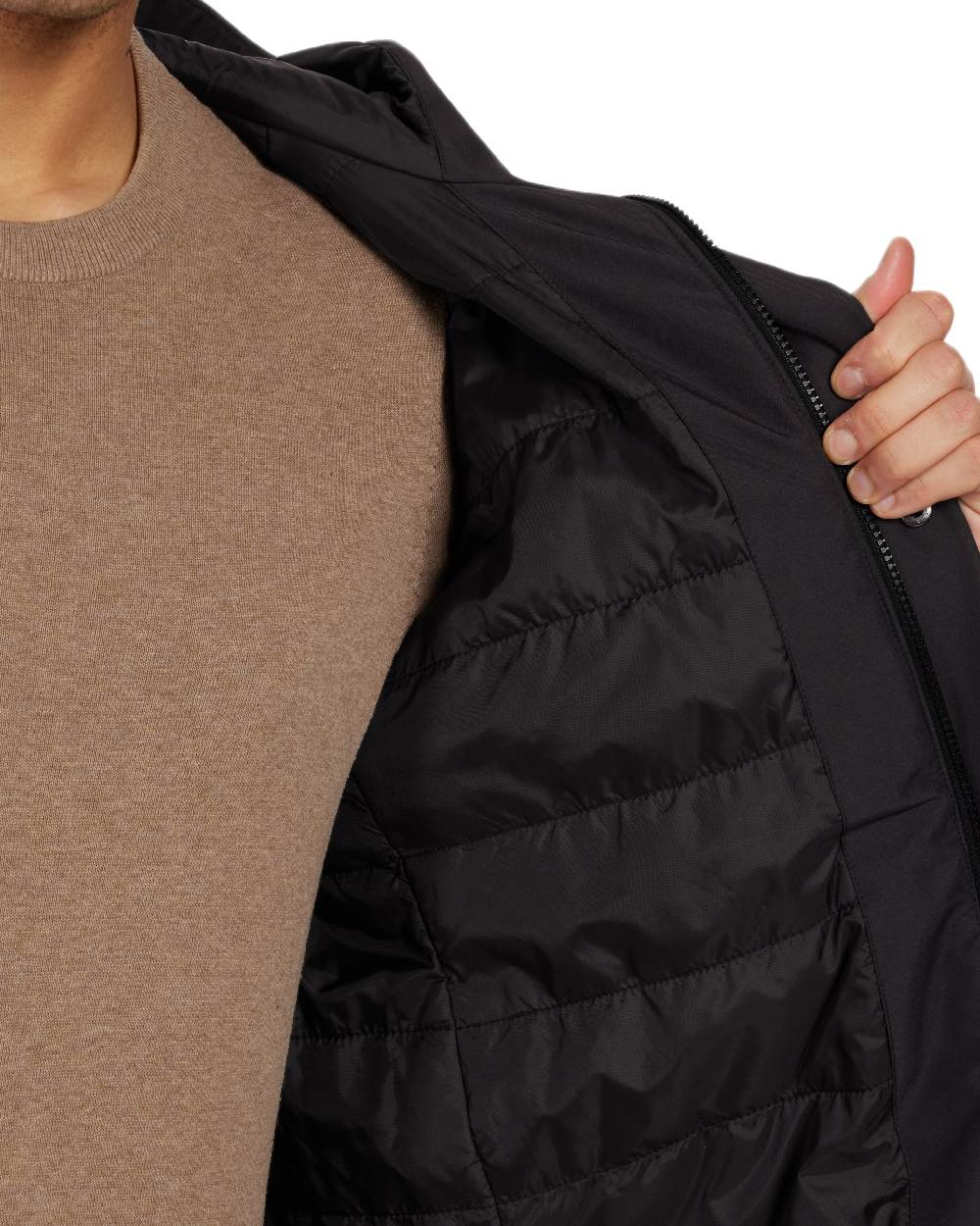 Black Coloured Didriksons Mens Falke Parka on white background 