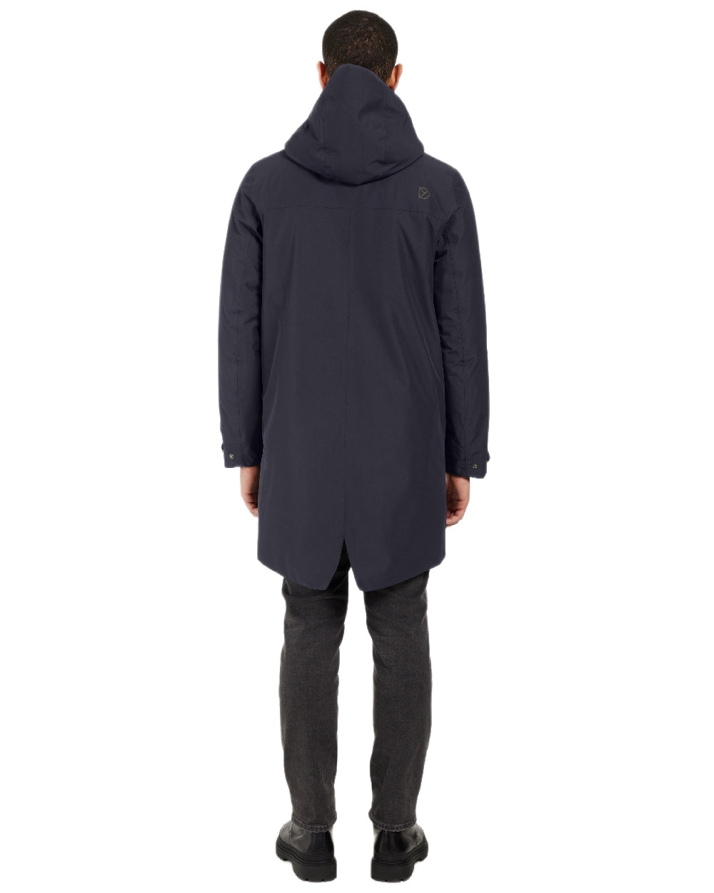 Dark Night Blue Coloured Didriksons Mens Falke Parka on white background 
