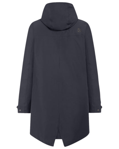 Dark Night Blue Coloured Didriksons Mens Falke Parka on white background 