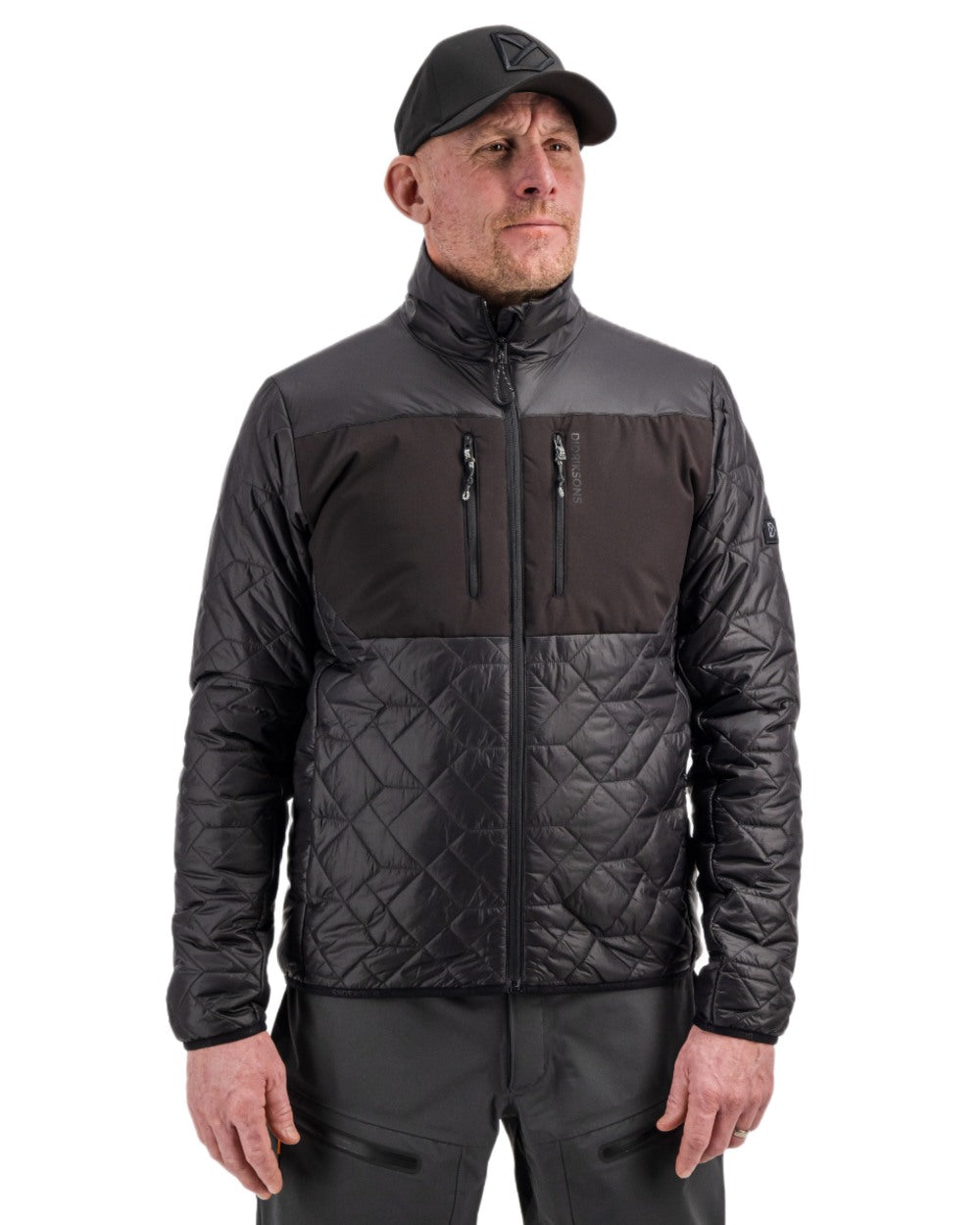 Black coloured Didriksons Mens Fegen Jacket on white background 