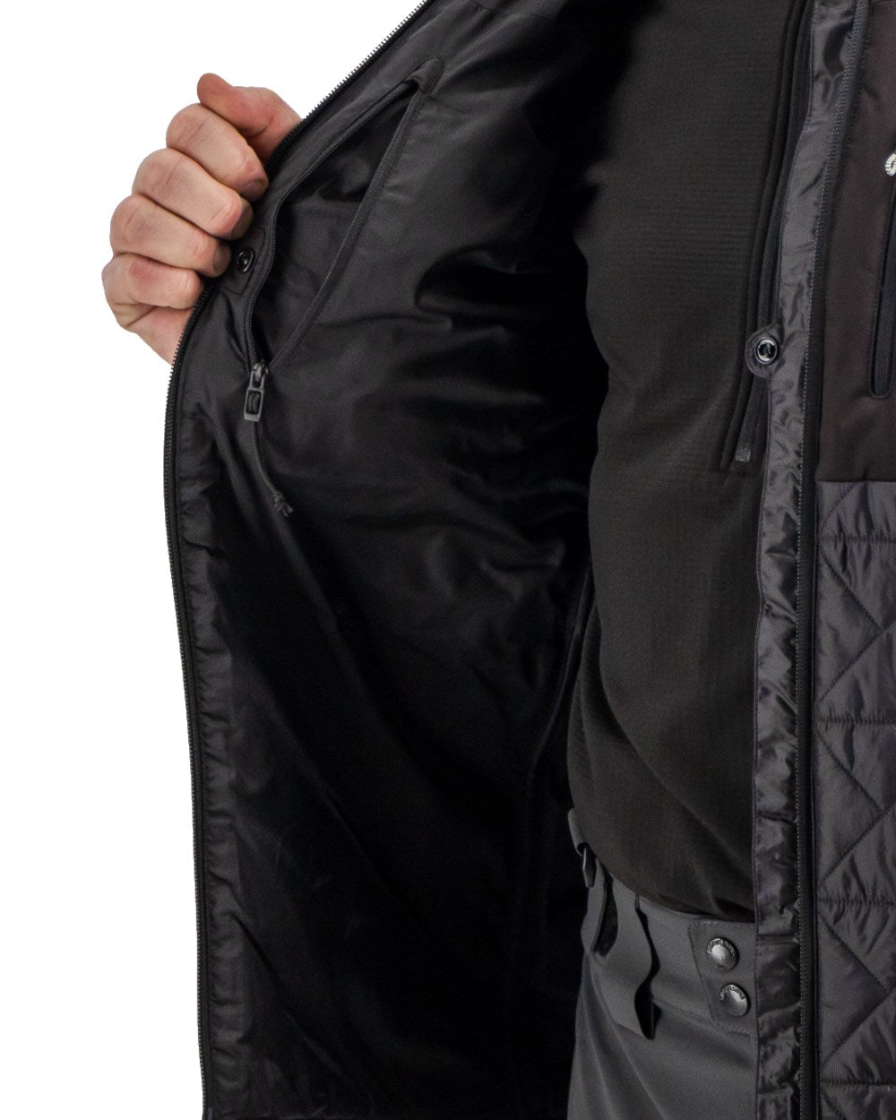 Black coloured Didriksons Mens Fegen Jacket on white background 