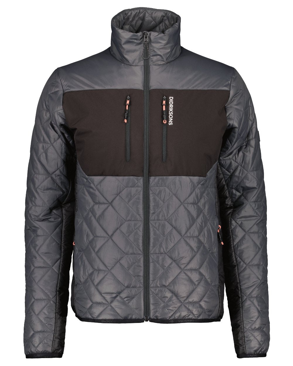 Coal Black coloured Didriksons Mens Fegen Jacket on white background 