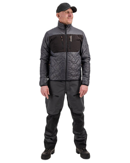 Coal Black coloured Didriksons Mens Fegen Jacket on white background 