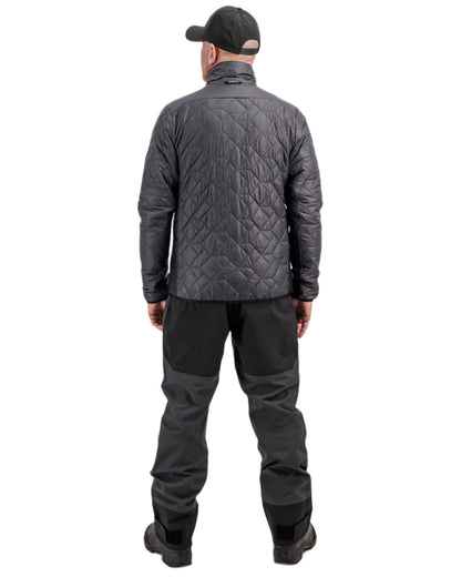 Coal Black coloured Didriksons Mens Fegen Jacket on white background 