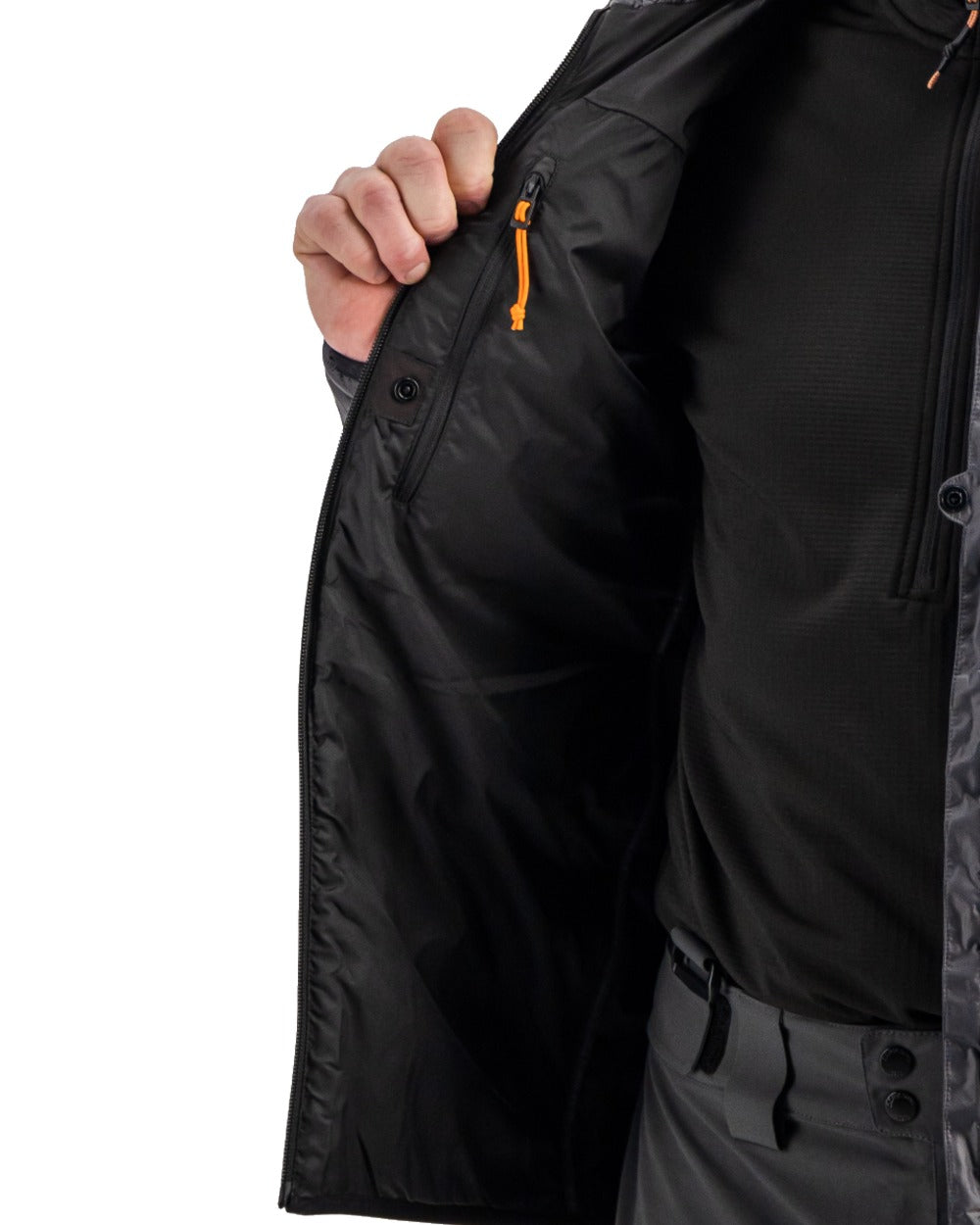 Coal Black coloured Didriksons Mens Fegen Jacket on white background 