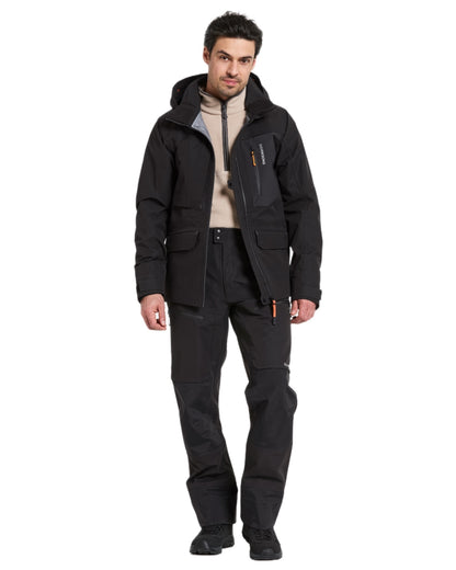 Black coloured Didriksons Mens Fractus Pants on white background 