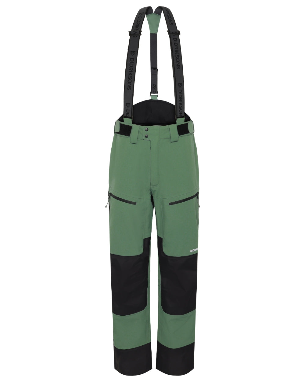 Dark Moss coloured Didriksons Mens Fractus Pants on white background 