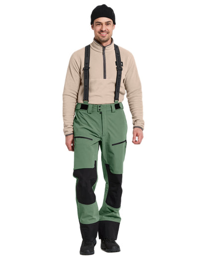 Dark Moss coloured Didriksons Mens Fractus Pants on white background 