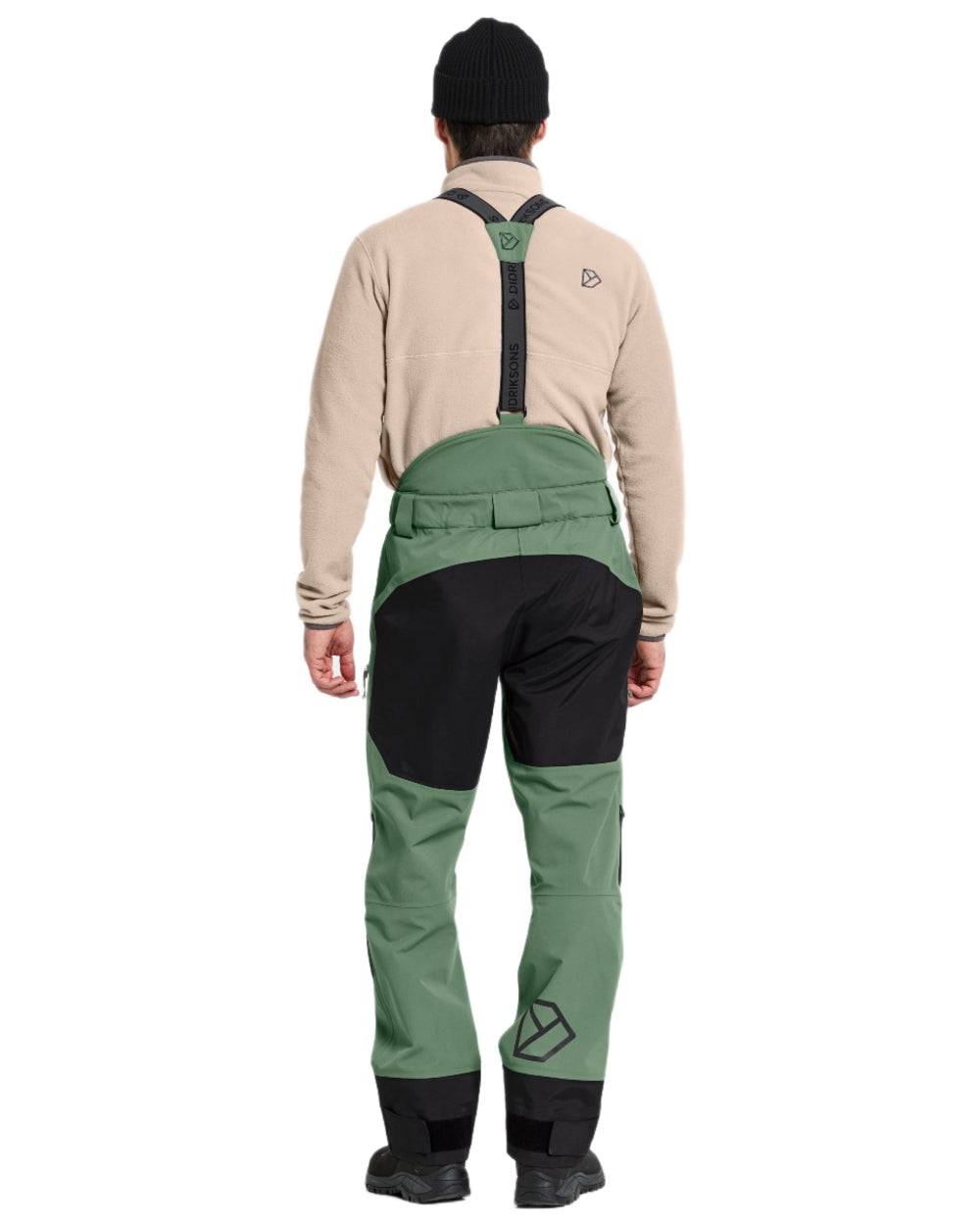 Dark Moss coloured Didriksons Mens Fractus Pants on white background 