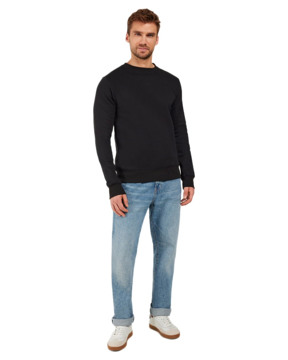 Black coloured Didriksons Mens Fyn Sweater on white background 
