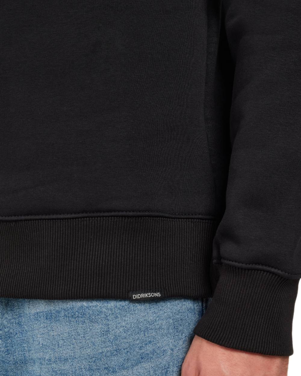 Black coloured Didriksons Mens Fyn Sweater on white background 