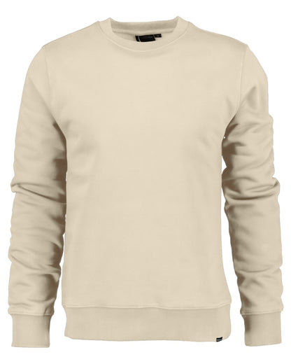 Light Beige coloured Didriksons Mens Fyn Sweater on white background 