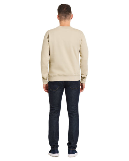 Light Beige coloured Didriksons Mens Fyn Sweater on white background 