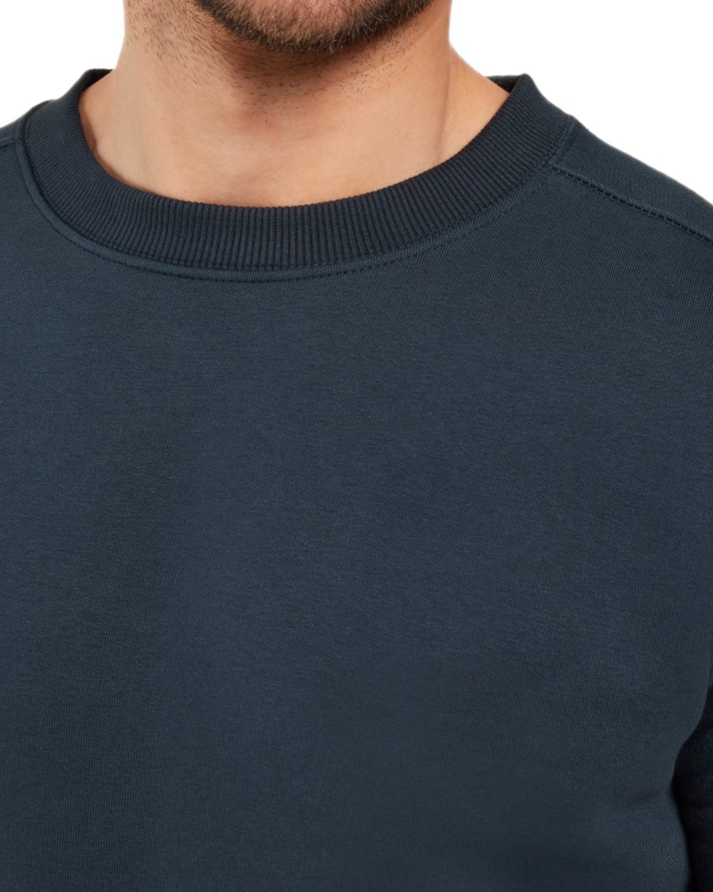 Navy coloured Didriksons Mens Fyn Sweater on white background 