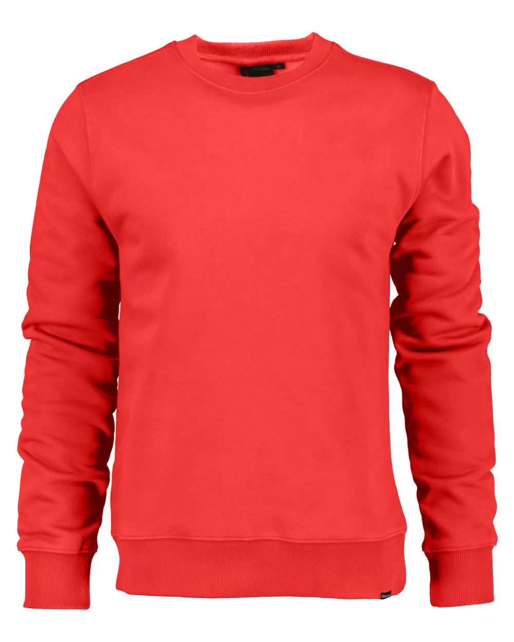 Pomme Red coloured Didriksons Mens Fyn Sweater on white background 