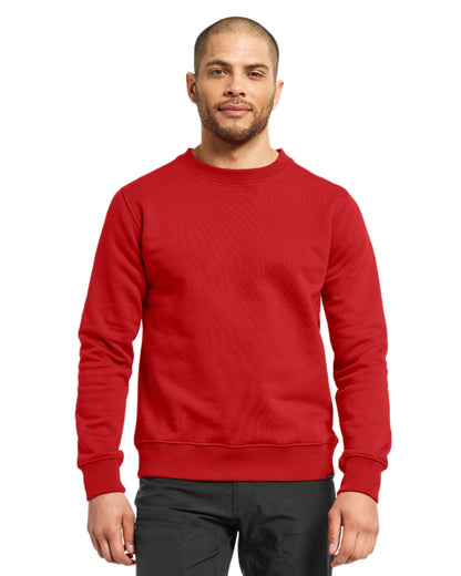 Pomme Red coloured Didriksons Mens Fyn Sweater on white background 