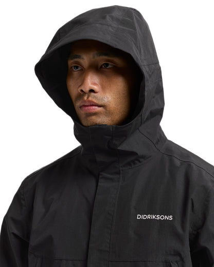 Black coloured Didriksons Mens Grit Jacket 4 on white background 