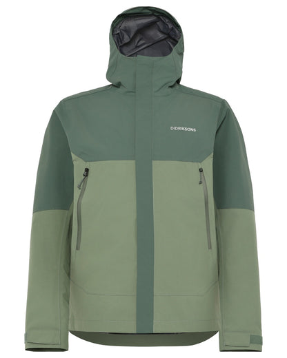 Light Moss coloured Didriksons Mens Grit Jacket 4 on white background 