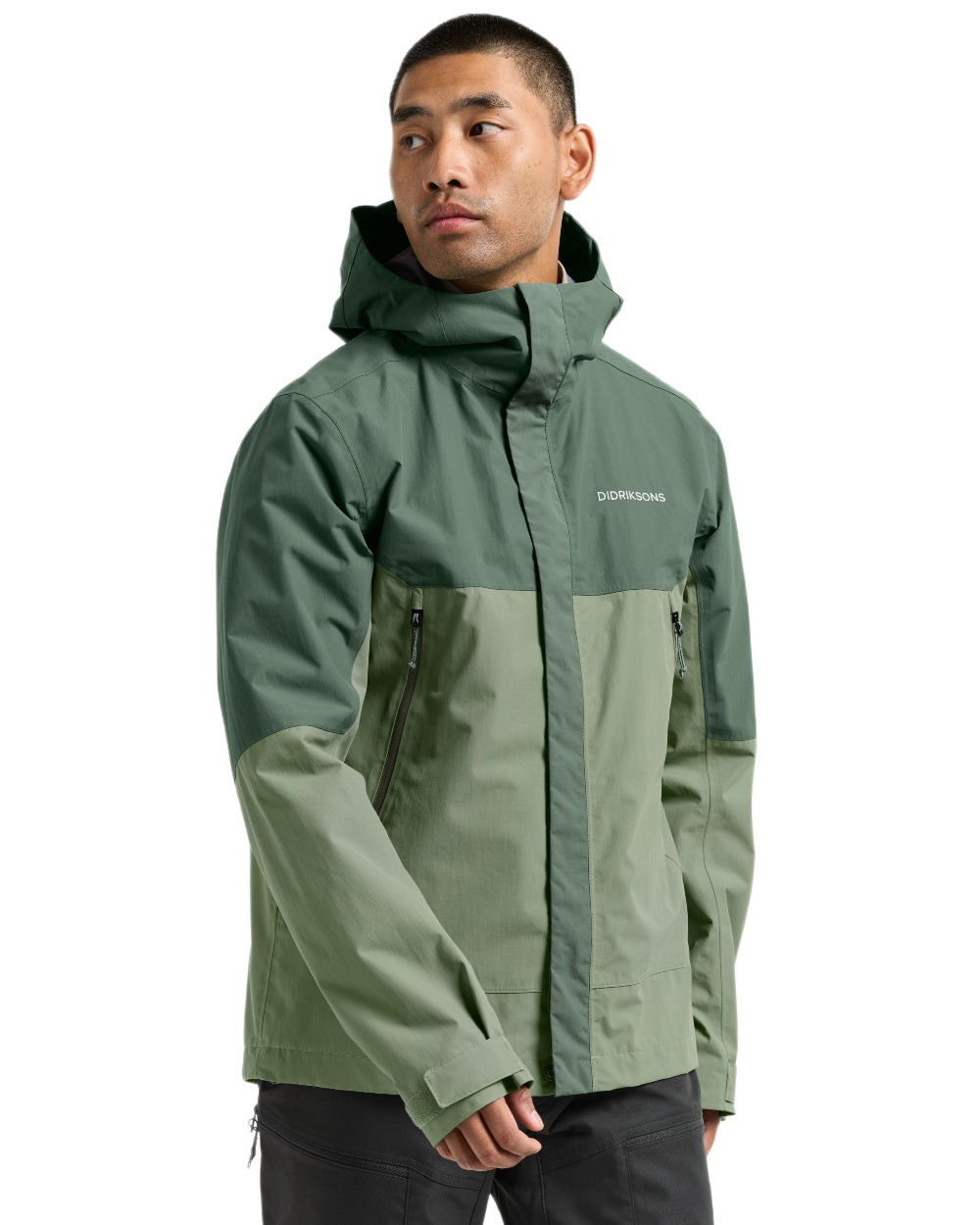 Light Moss coloured Didriksons Mens Grit Jacket 4 on white background 